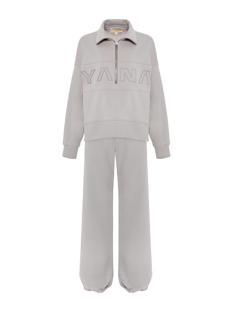 Grey Embroidered "YANA" Tracksuit, 2