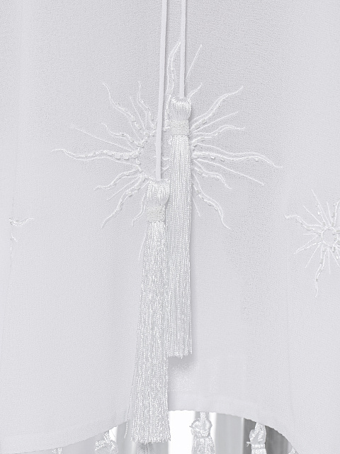 White Embroidery & Fringe Tunic Dress, 3