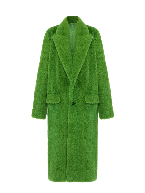 Bright Green Mink Fur Coat, 1