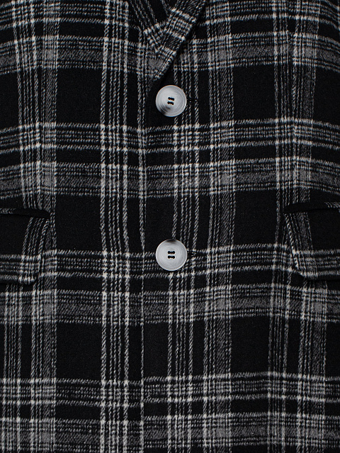 Black single-breasted coat in a white check, 5