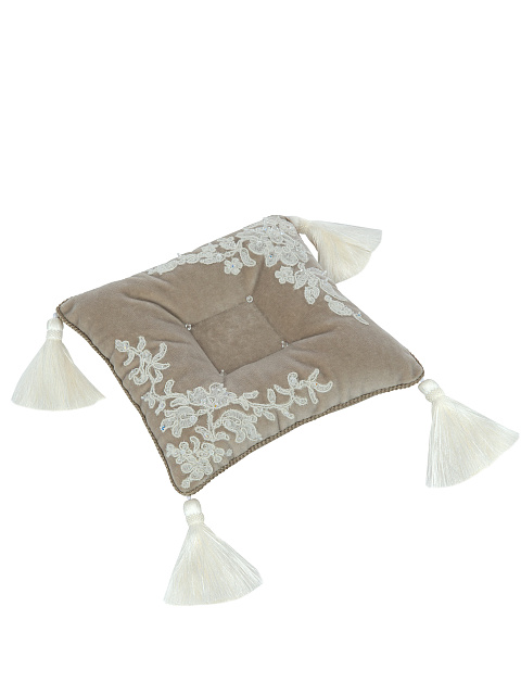 Beige Velvet Ring Pillow, 3