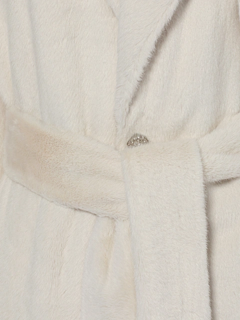 Beige Faux Fur Trench Coat, 4