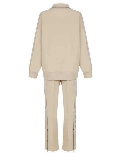 Beige Jersey Set With Grey Embroidery, 2