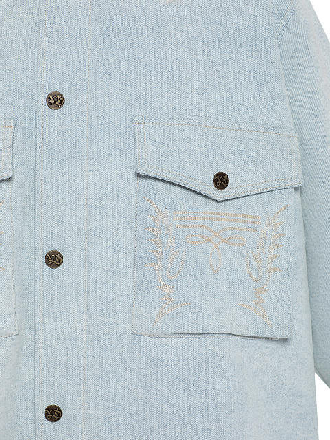 Light Blue Denim & Shearling Parka, 3