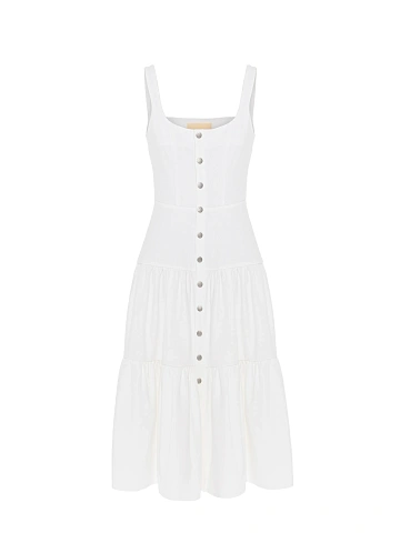 White denim midi dress, 1