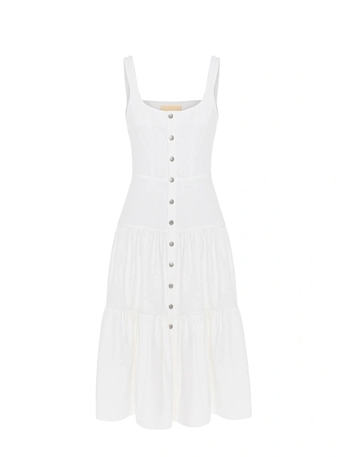 White denim midi dress, 1