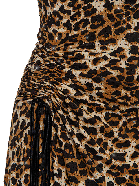 Leopard Lace Trim Maxi Dress, 3