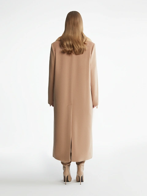 Beige Sable Fur & Cashmere Coat, 4