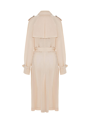 Light peach linen double-breasted trenchcoat , 2