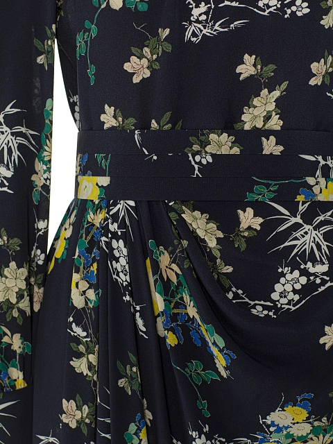 Navy Floral Midi Dress, 3