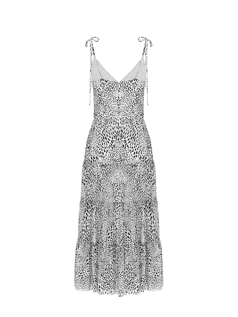 White sundress with leopard print, 2