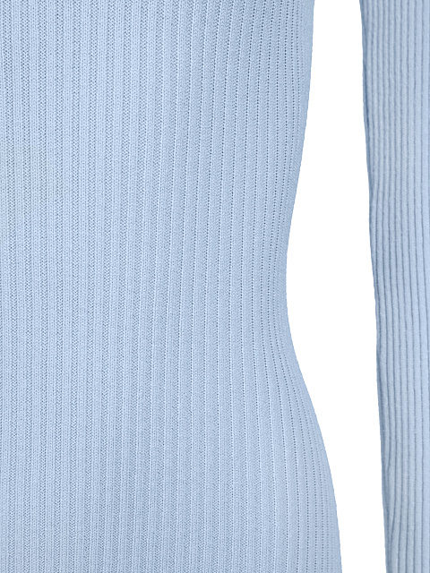 Light Blue Rib Knit Mini Dress, 3