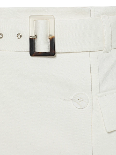 White Mini Skirt With Pockets, 3