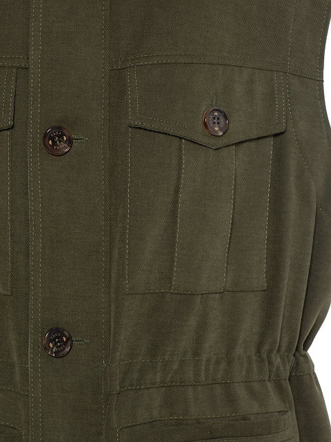 Khaki vest with lynx fur, 3