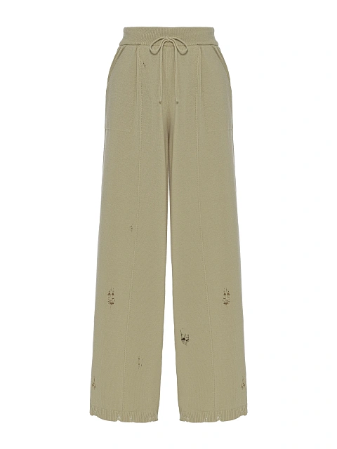 Khaki Knitted Cardigan, Top & Pants Set, 5