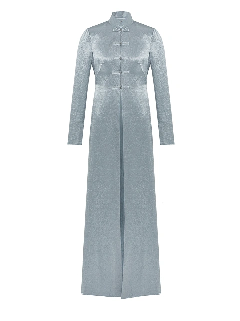 Blue-Gray Silk Kimono Dress, 1