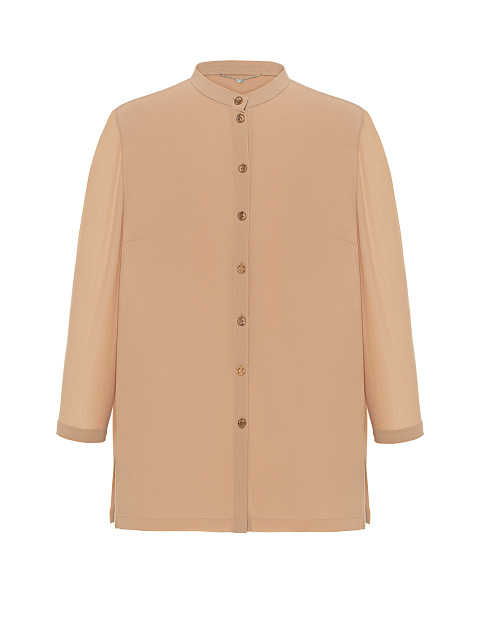 Beige Embroidered Chiffon Shirt, 1