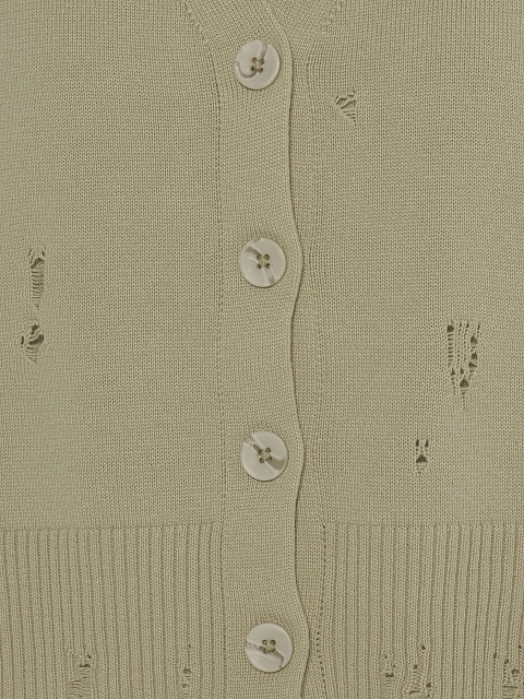 Khaki Knitted Cardigan, Top & Pants Set, 6