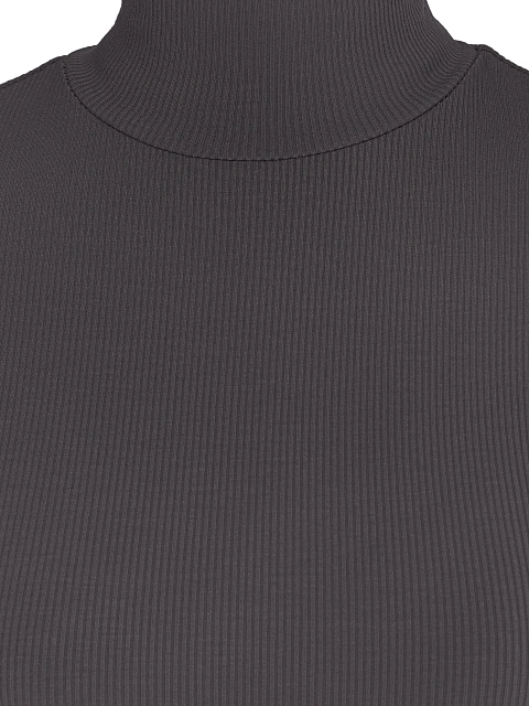Grey Cotton Turtleneck Bodysuit, 3