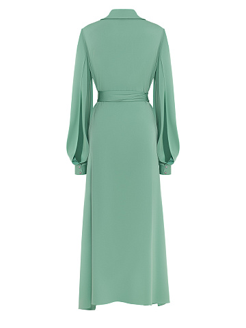 Green Rayon Midi Dress, 2