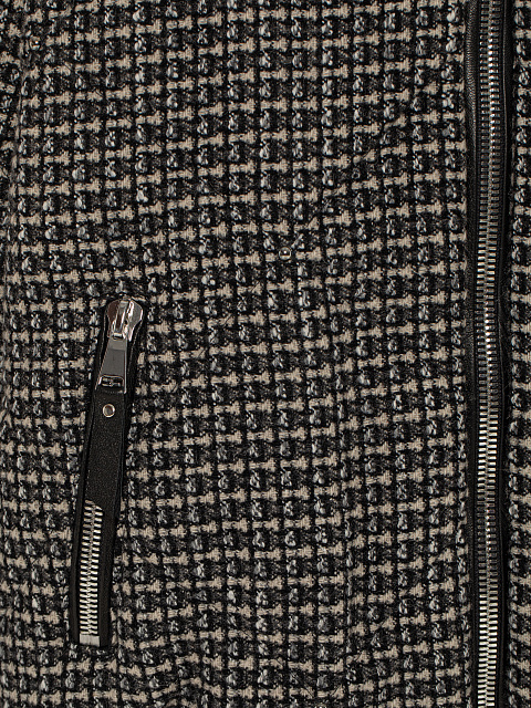 Black Check Wool Bomber Jacket, 3
