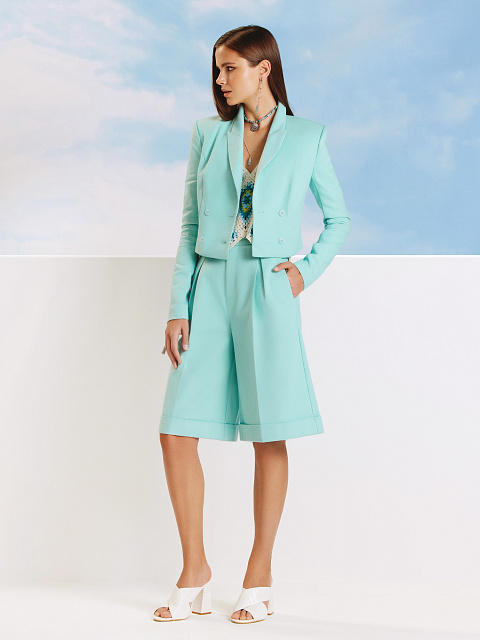 Ivory & Green Crochet Knitted Top, 6