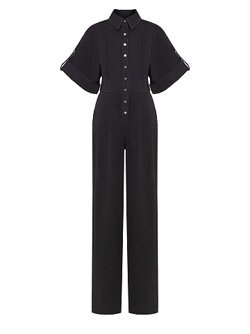 Black denim jumpsuit, 1