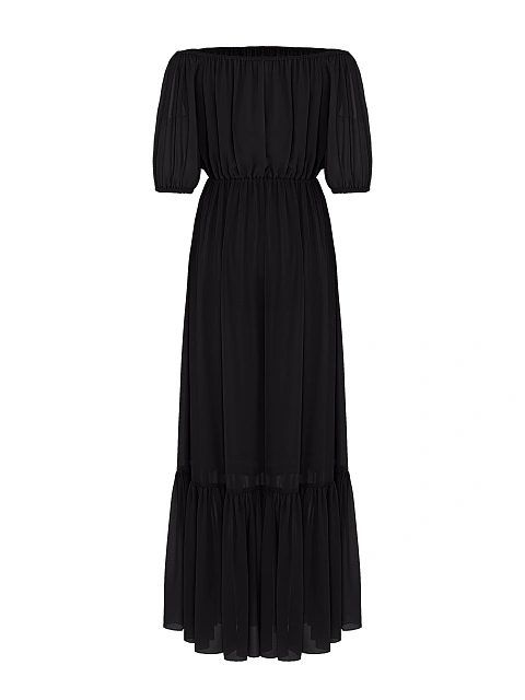 Black Off Shoulder Maxi Dress, 2