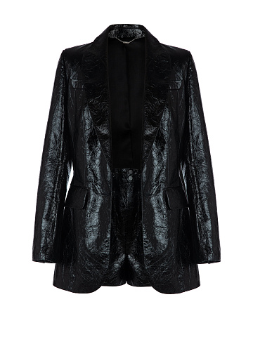 Black Leather Blazer & Shorts, 2