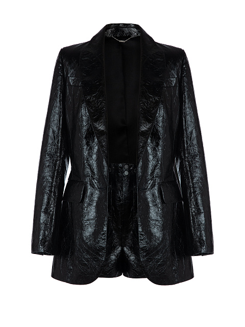 Black Leather Blazer & Shorts, 2