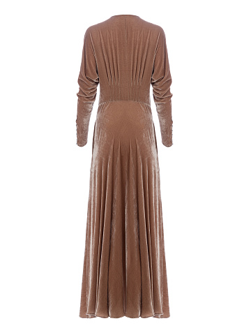 Dark Beige Velvet Maxi Dress, 2