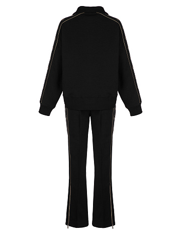 Black Lily Embroidered Jersey Suit, 2