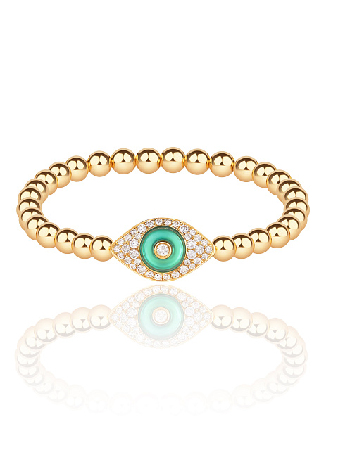 Blue Quartz, Round Diamond & Gold Bracelet, 1