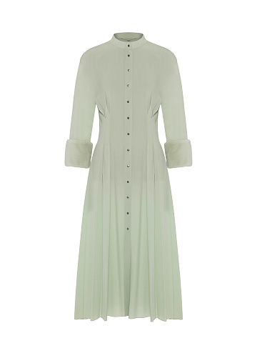 Mint Silk Midi Dress, 1