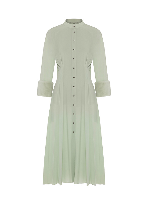 Mint Silk Midi Dress, 1