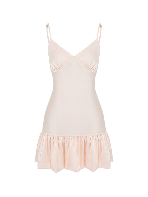 Light Pink Ruffle Mini Dress, 1