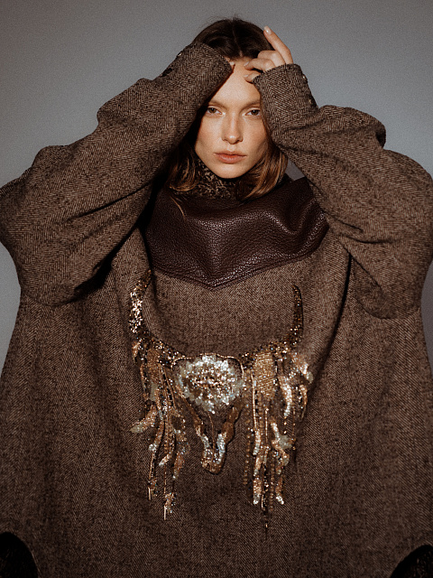 Brown Wool & Astrakhan Fur Jacket, 6