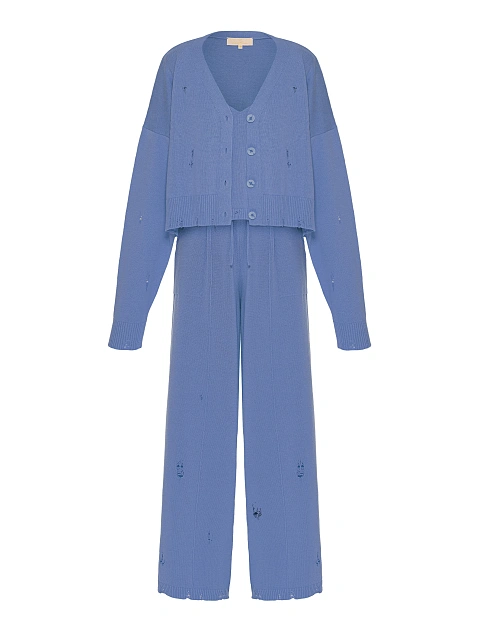 Lilac Knitted Cardigan, Top & Pants Set, 1