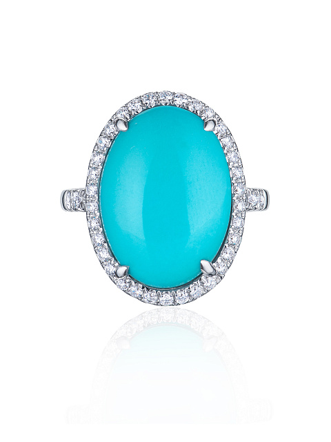 White Gold, Turquoise & Diamonds Ring, 2