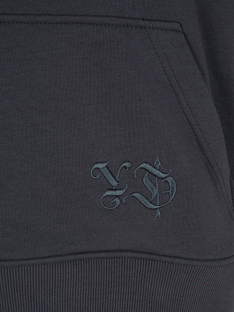 Dark Grey Embroidered Cross Jersey Set, 5