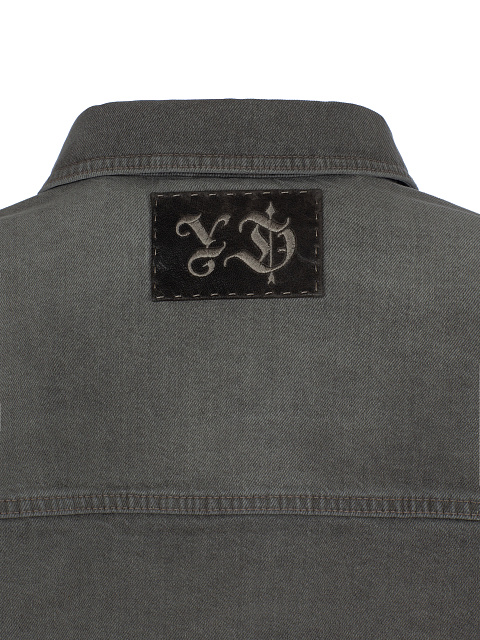 Embroidered Grey Denim Jacket, 5