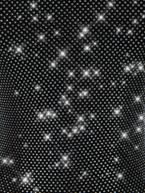 Black Rhinestones Mesh Longsleeve Top, 3 Black Rhinestones Mesh Longsleeve Top, 3