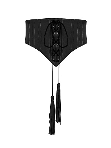 Black leather corset with lacing, 1