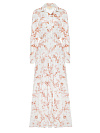 Beige Flower Printed Silk Maxi Dress Beige Flower Printed Silk Maxi Dress