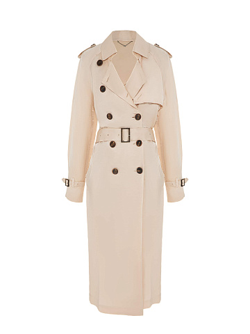 Light peach linen double-breasted trenchcoat , 1