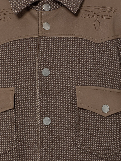 Brown Wool & Astrakhan Fur Lining Jacket, 3