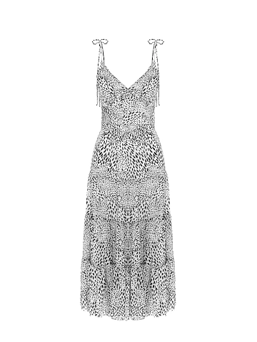 White sundress with leopard print, 1