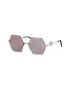 Pink Mirrored Hexagon Sunglasses in Gold Frame
