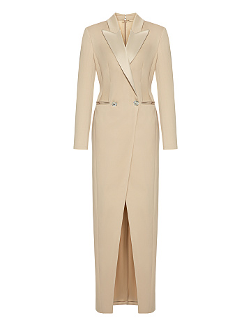 Beige Maxi Jacket Dress, 1
