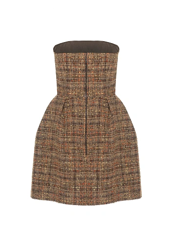 Brown Tweed Mini Dress, 2